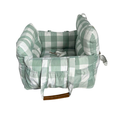 Premium Dog Car Seat, Green Buffalo Check