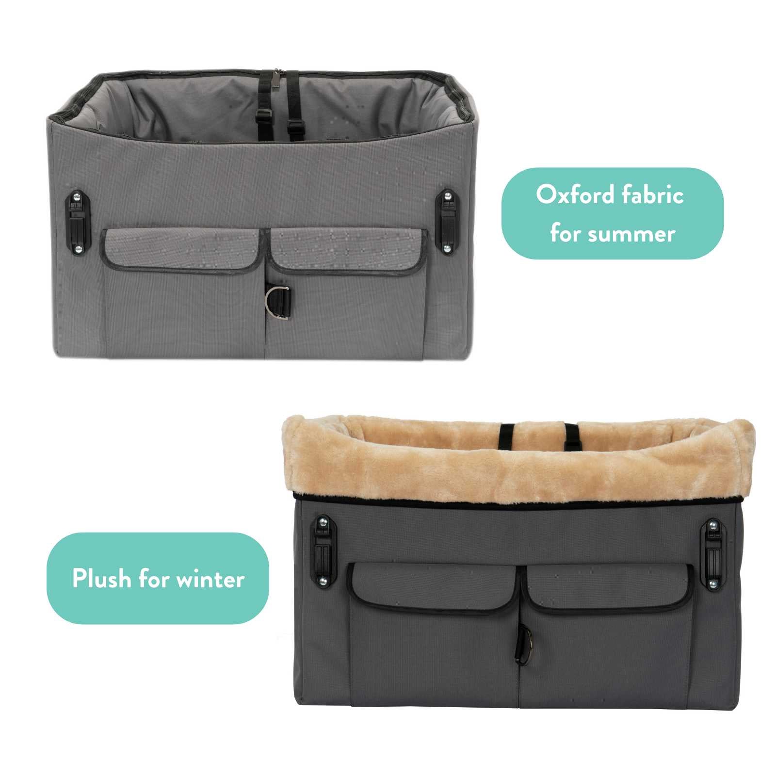 Elevated Dog Car Seat Grey | Medium