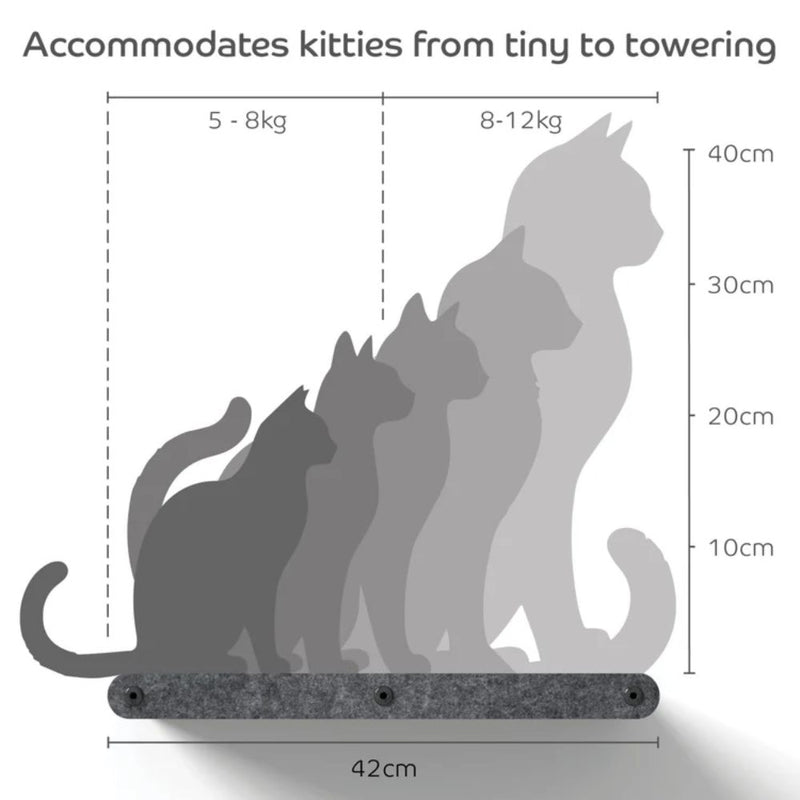 Cat Climber Set of 4 Shelves, Charcoal