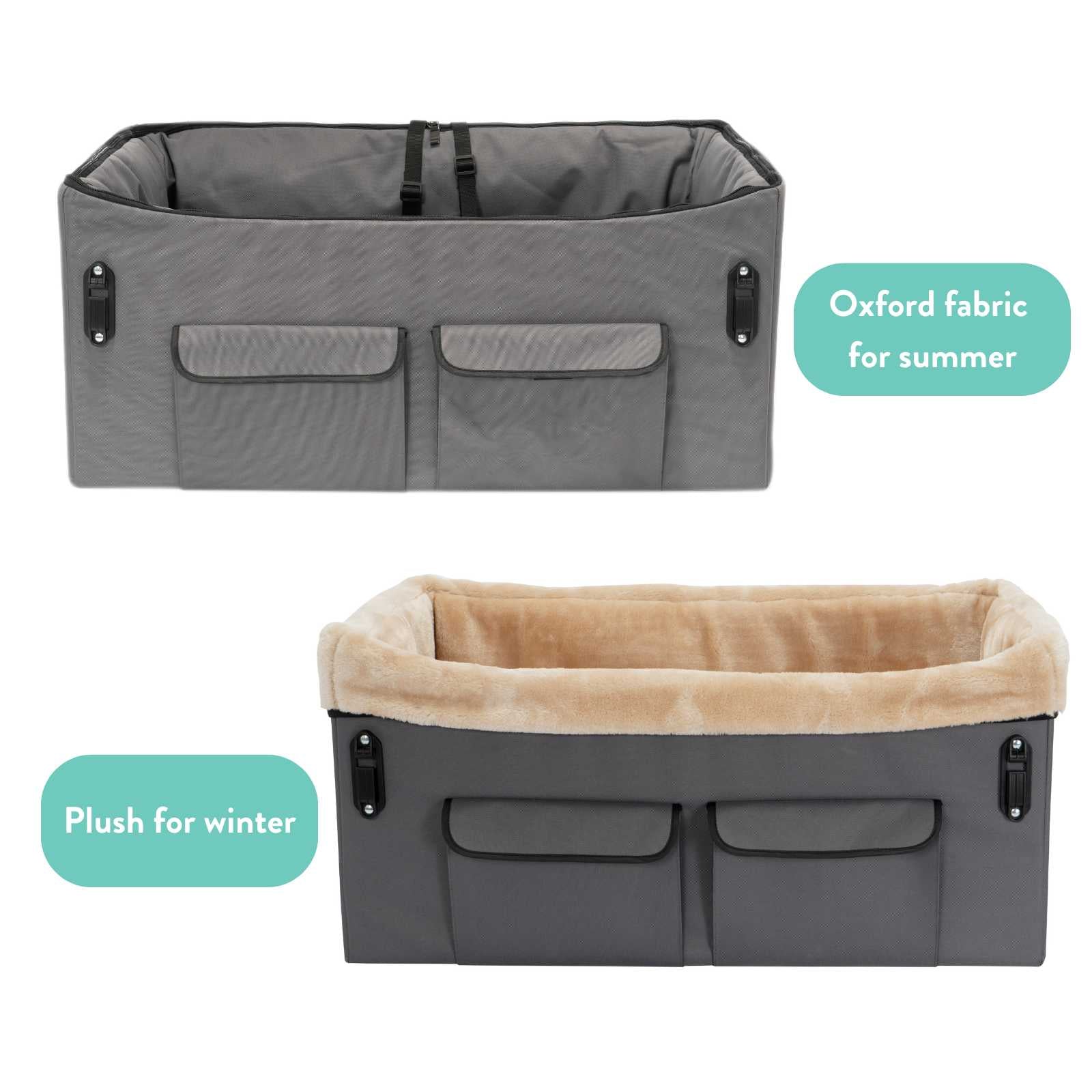 Elevated Dog Car Seat Grey | Large