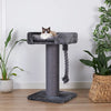 High Bed Scratching Post for Large Cats, Charcoal Plush