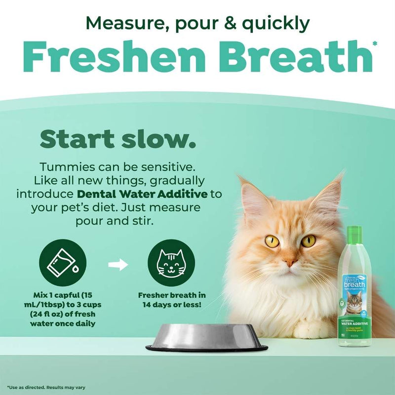 TropiClean Fresh Breath Dental Health Solution for Cats 473mL