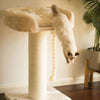 High Bed Scratching Post for Large Cats, Cream Plush