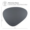 Reversible Cat and Dog Food Mat, Blush-Charcoal