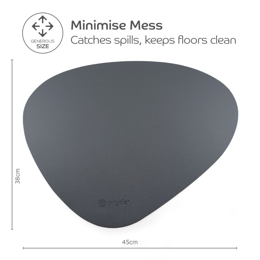 Reversible Cat and Dog Food Mat, Blush-Charcoal