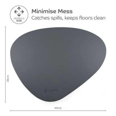 Reversible Cat and Dog Food Mat, Blush-Charcoal