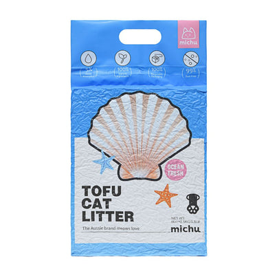 Michu Tofu Natural Clumping Cat Litter, Ocean Fresh