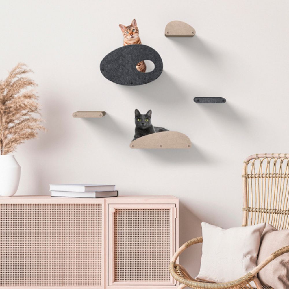 Cat Climber Set of 4 Facade Add-Ons, Charcoal