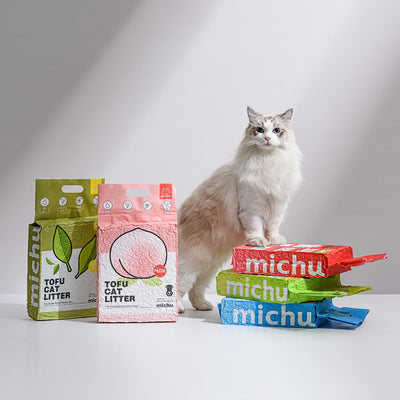 Michu Tofu Natural Clumping Cat Litter, Watermelon