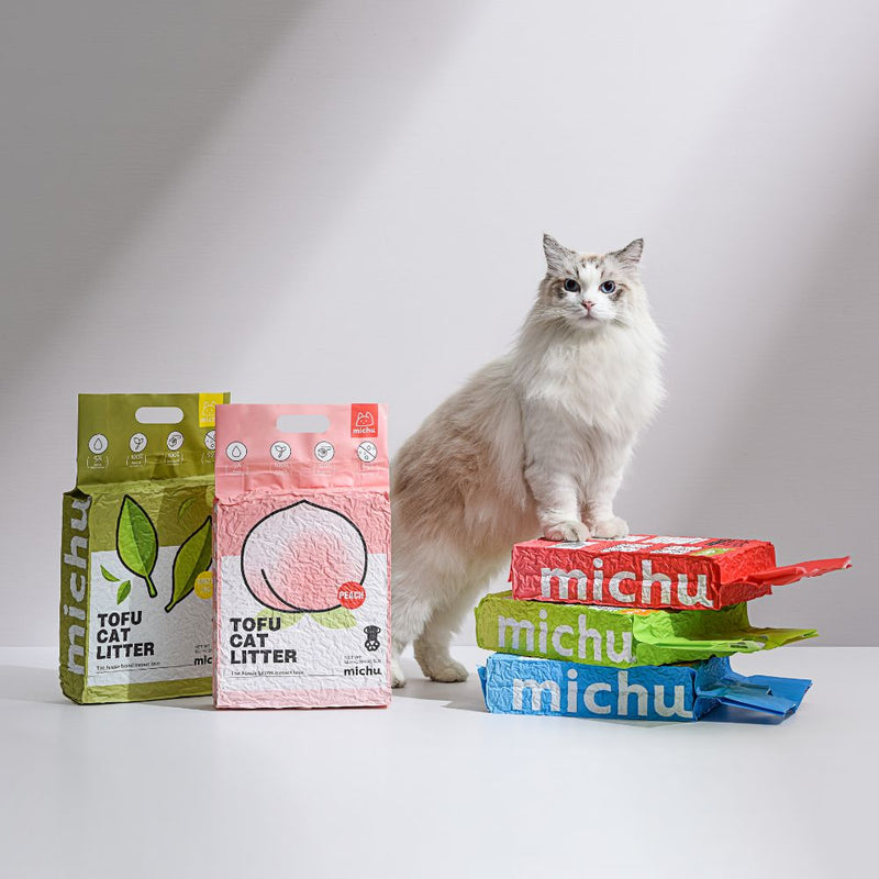 Michu Tofu Natural Clumping Cat Litter | Watermelon