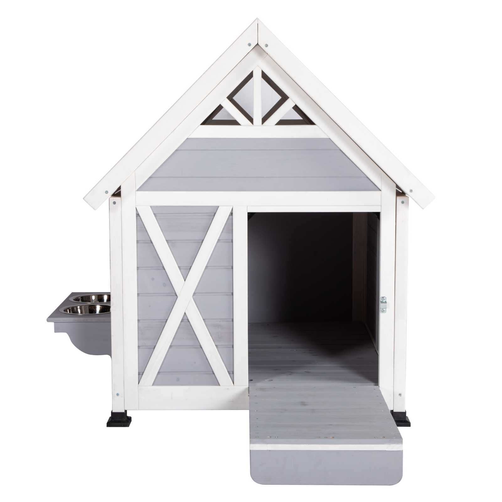 Mini Hamptons Lockable Wooden Dog House With Deck