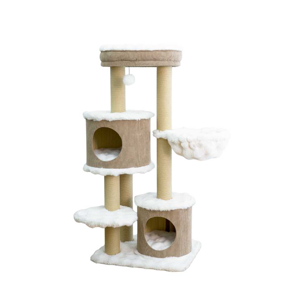 Multi-Level Cat Tree with Two Hideaways and Hammock