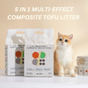 Natural Clumping Tofu Cat Litter, 5 in 1 Composite Blend