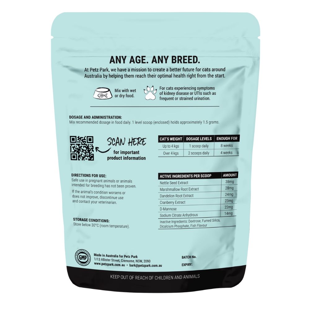 Petz Park Supplement For Cats | Urinary + Kidney