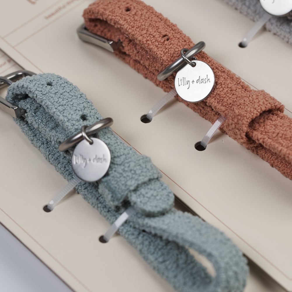 Australian Designed Boucle Dog Collar, Sage