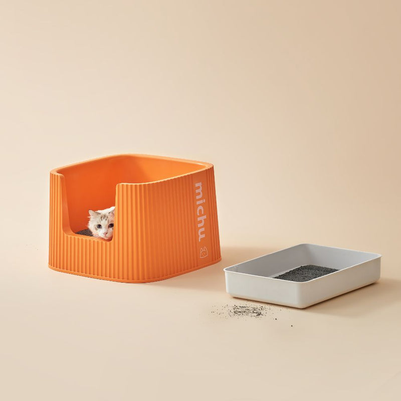 Michu XXL BoBa Cat Litter Box, Coral