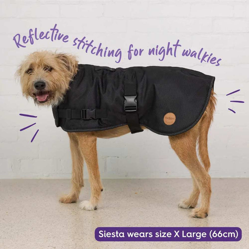 Adventure Dog Coat with Harness Hatch, Black