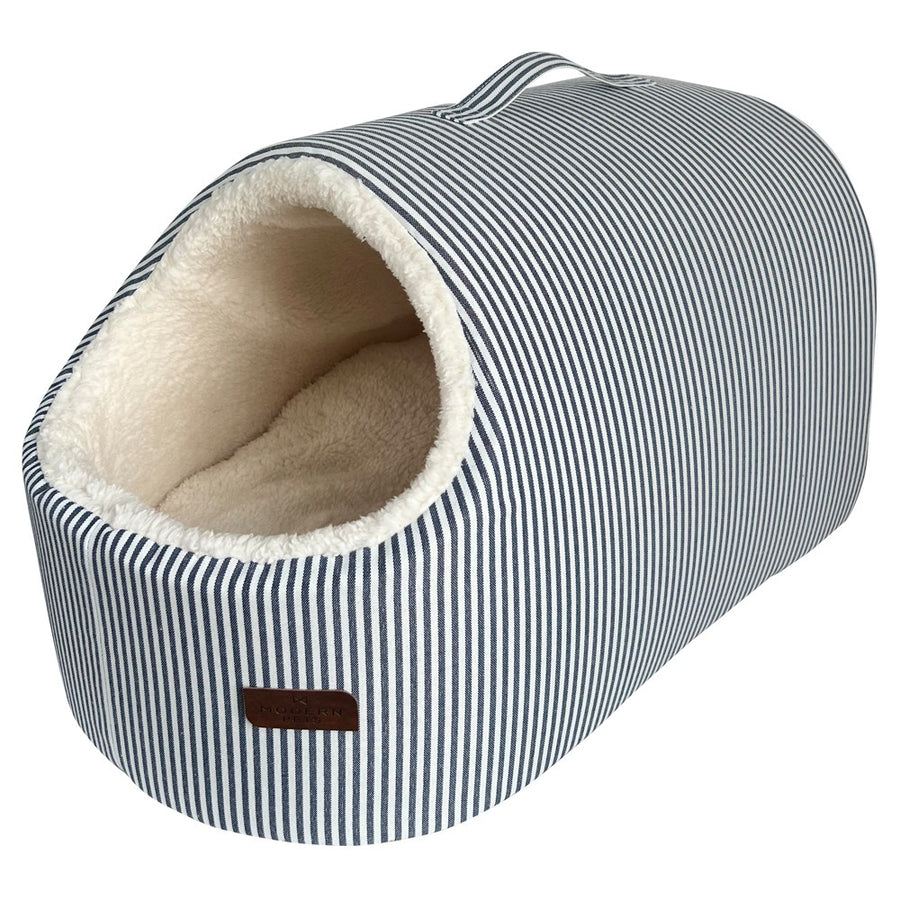 Blue Denim Stripe Cat Cave