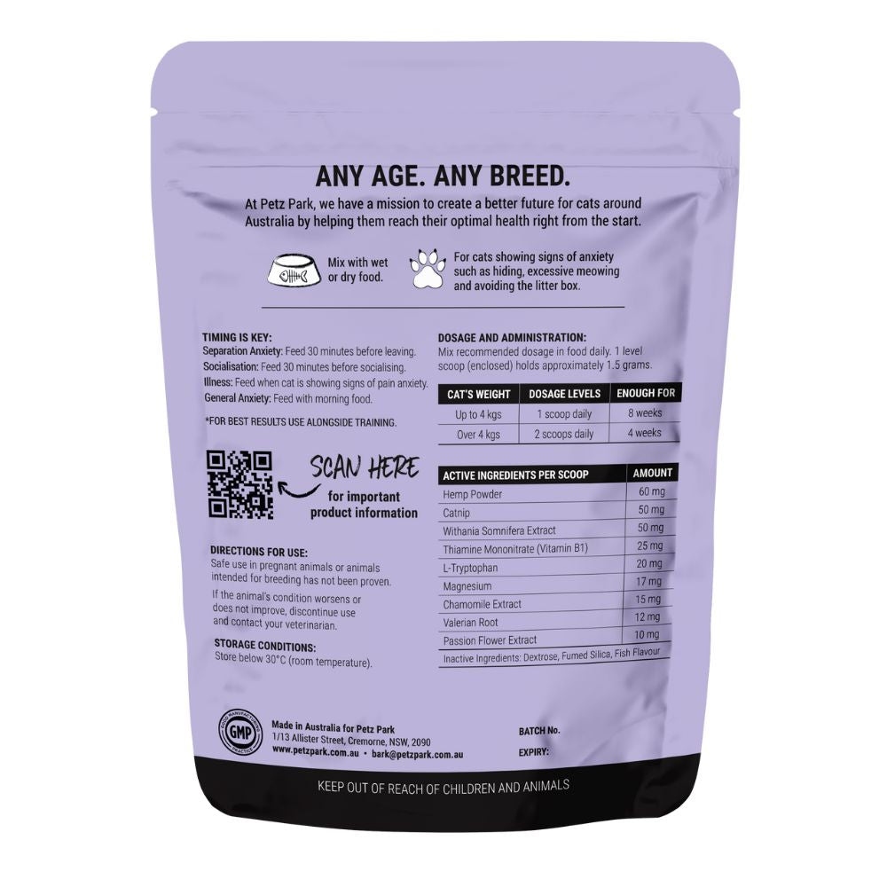 Petz Park Supplement For Cats | Stress + Anxiety