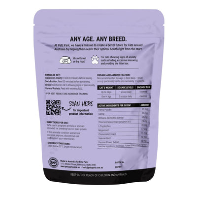 Petz Park Supplement For Cats | Stress + Anxiety