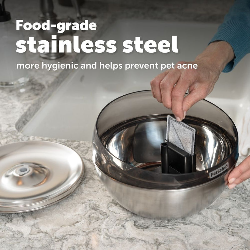 PetSafe HydroSphere 1.7L Stainless Steel Pet Fountain