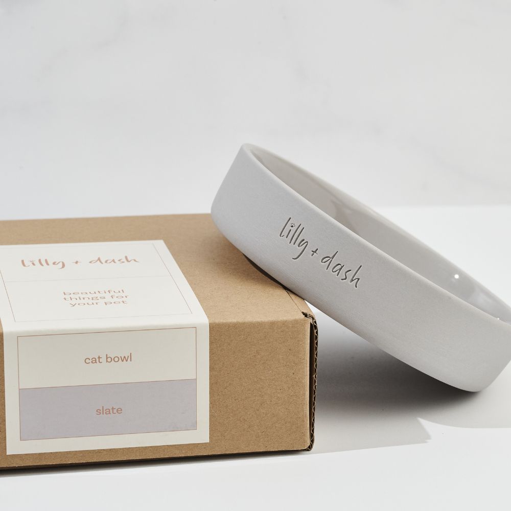 Ceramic Cat Bowl, Slate