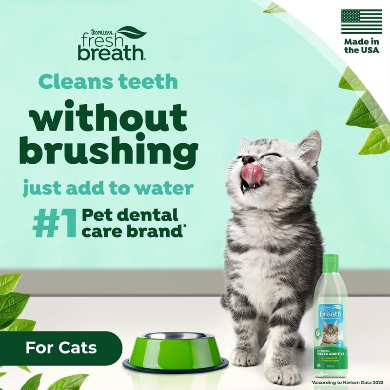 TropiClean Fresh Breath Dental Health Solution for Cats 473mL