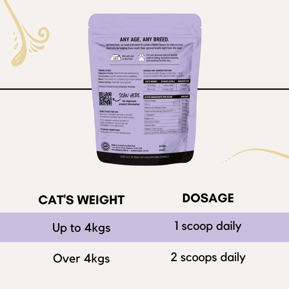 Petz Park Supplement For Cats | Stress + Anxiety