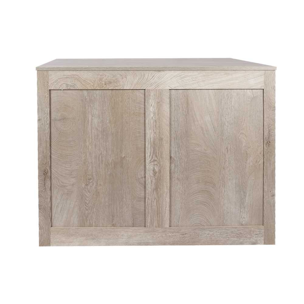 Sliding Door Wooden Dog Crate, Weathered Oak