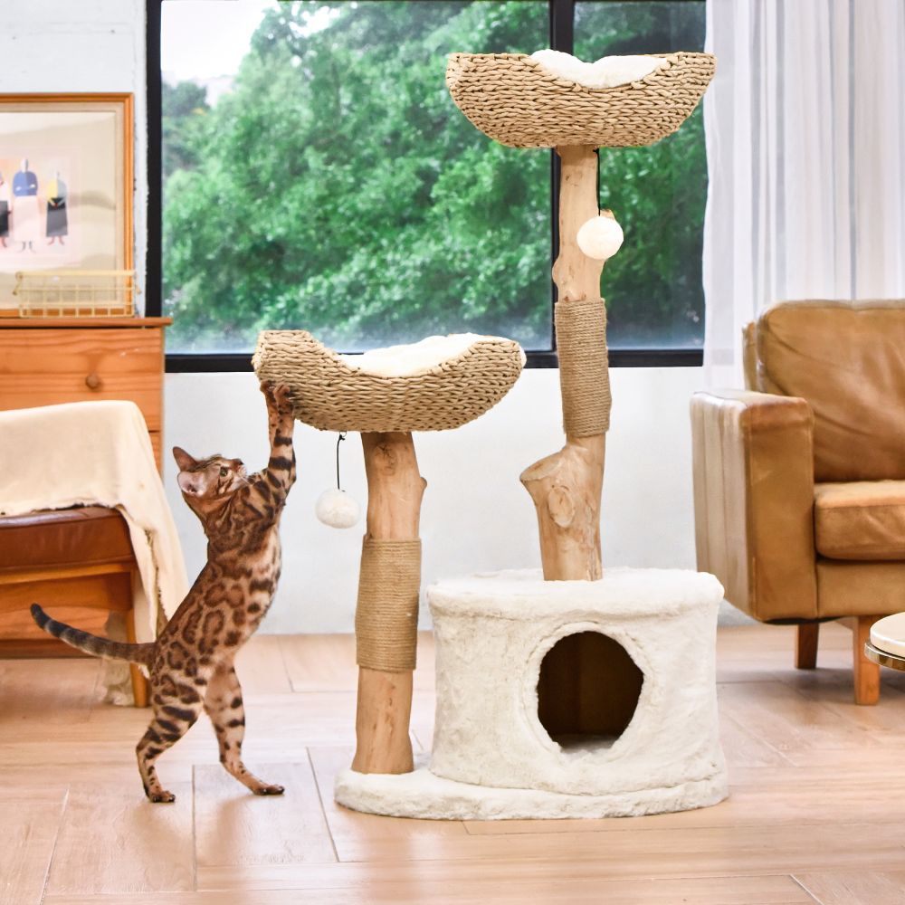 Michu Premium Real Wood Cat Tree | Large