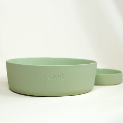 Large Ceramic Dog Bowl, Mint