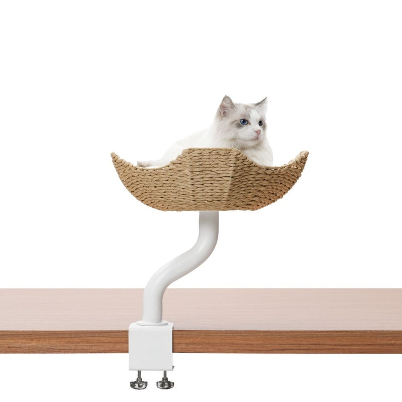 Michu DeskMate Desk-Mounted Cat Tree, White