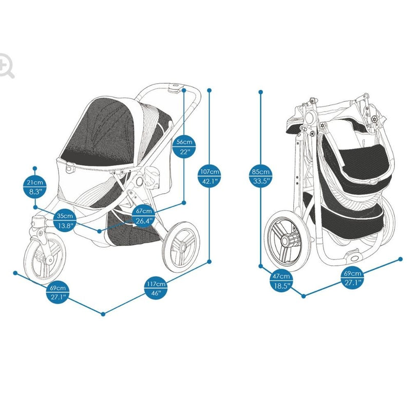 Ibiyaya The Beast Pet Jogger Stroller, Black