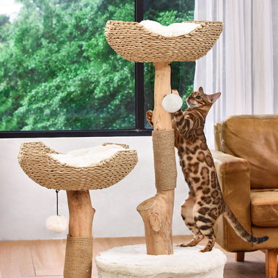 Michu Premium Real Wood Cat Tree, Large