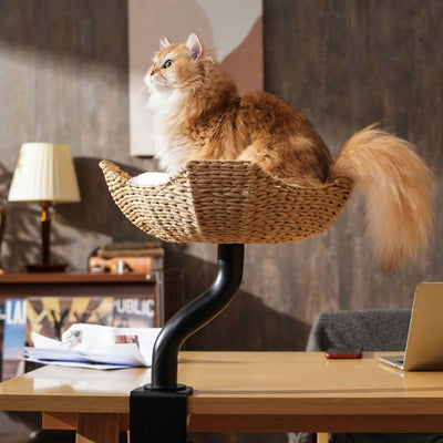 Michu DeskMate Desk-Mounted Cat Tree, Black