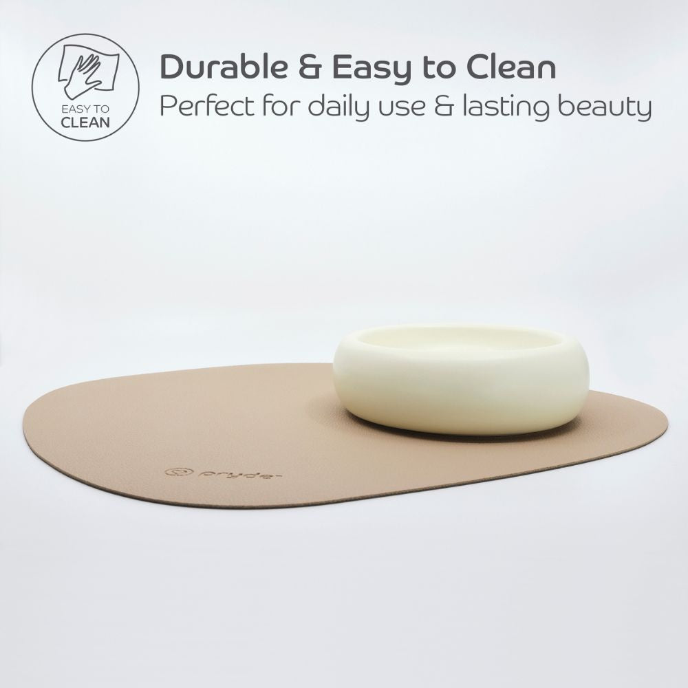 Reversible Cat and Dog Food Mat, Charcoal-Oatmeal