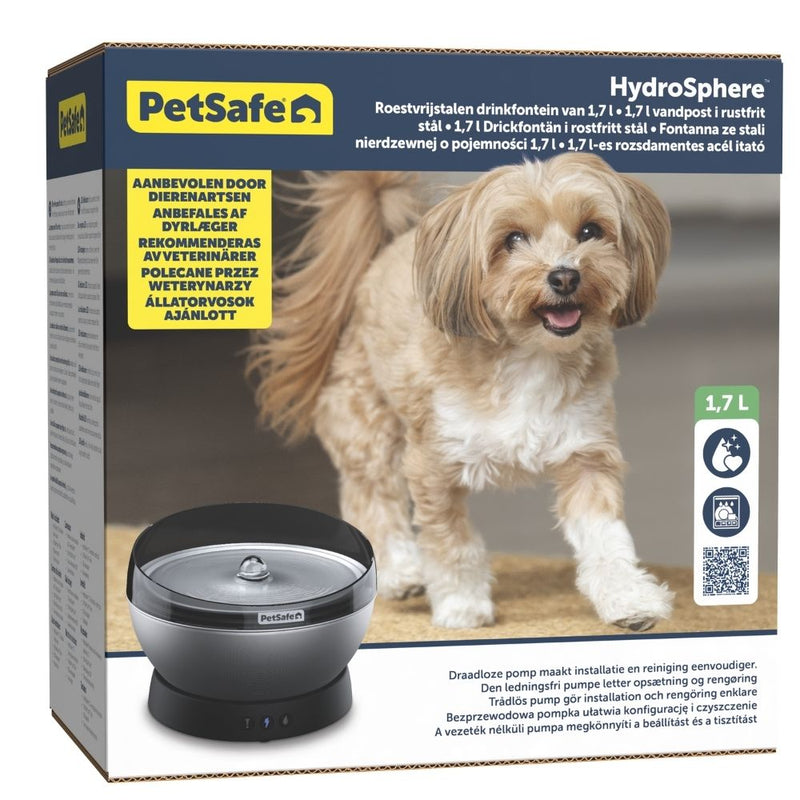 PetSafe HydroSphere 1.7L Stainless Steel Pet Fountain
