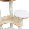 Solid Oak Cat Tree with Corduroy Cushions