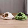 Michu Chunky Knit Soft Cat Bed Cave, Olive Green