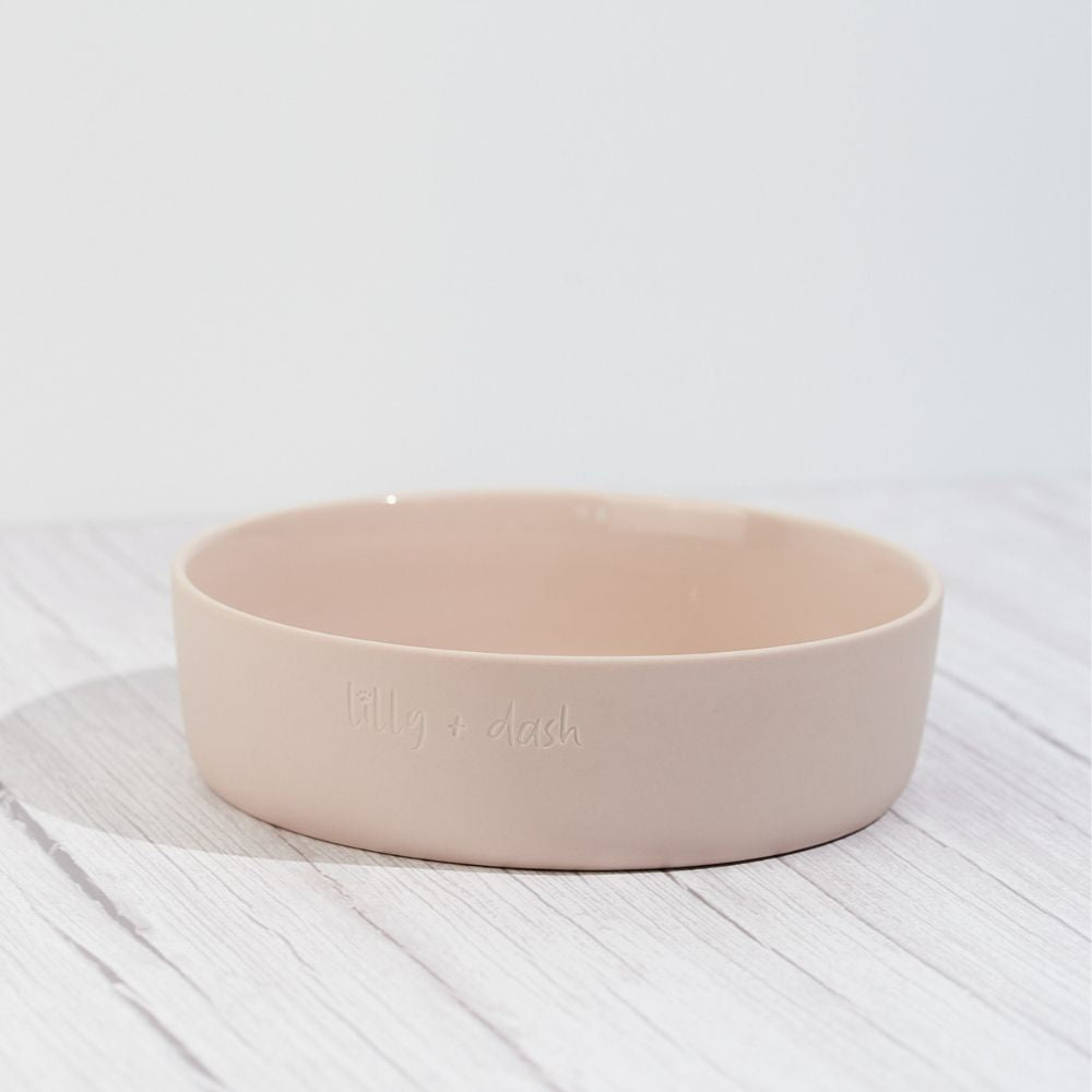 Large Ceramic Dog Bowl, Rose Quartz