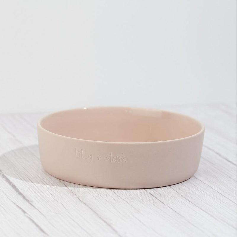 Ceramic Dog Bowl, Rose Quartz