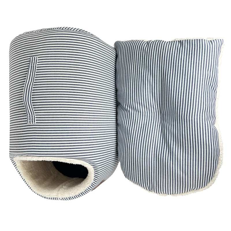 Blue Denim Stripe Cat Cave
