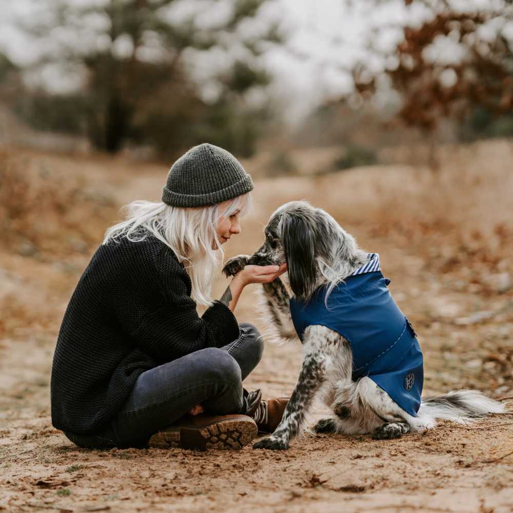 Hunter Milford Raincoat for Dogs with Harness Opening, Blue