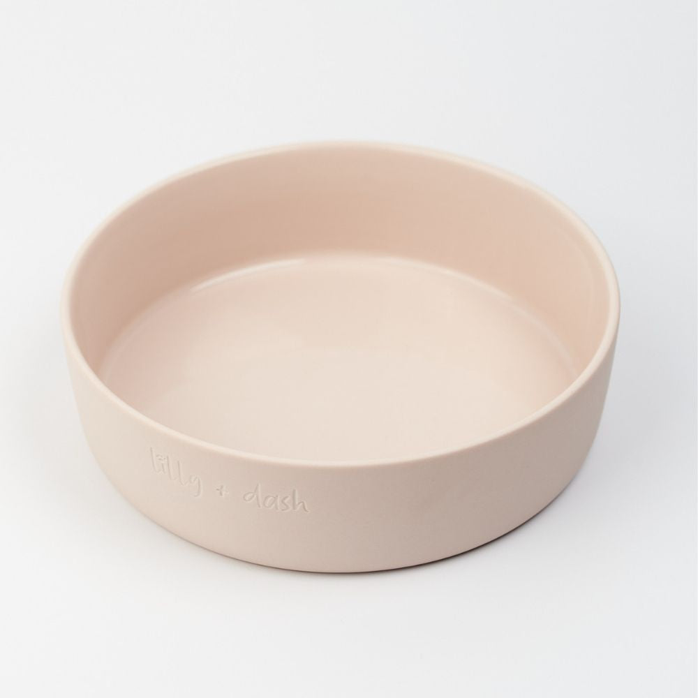 Large Ceramic Dog Bowl, Rose Quartz