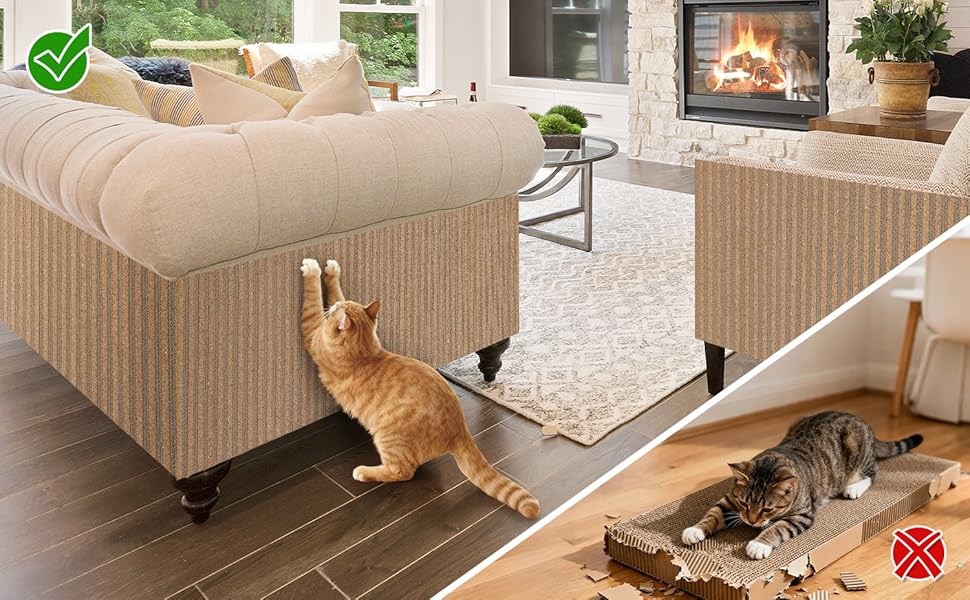 Trimmable Cork Scratch Pad - Furniture & Wall Protector for Indoor Cats