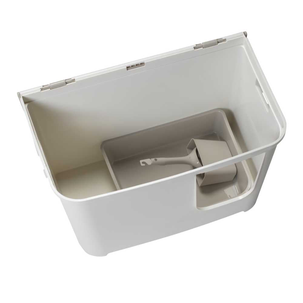 Moderna Casetta Camelia High Wall Cat Litter Box, Soft White