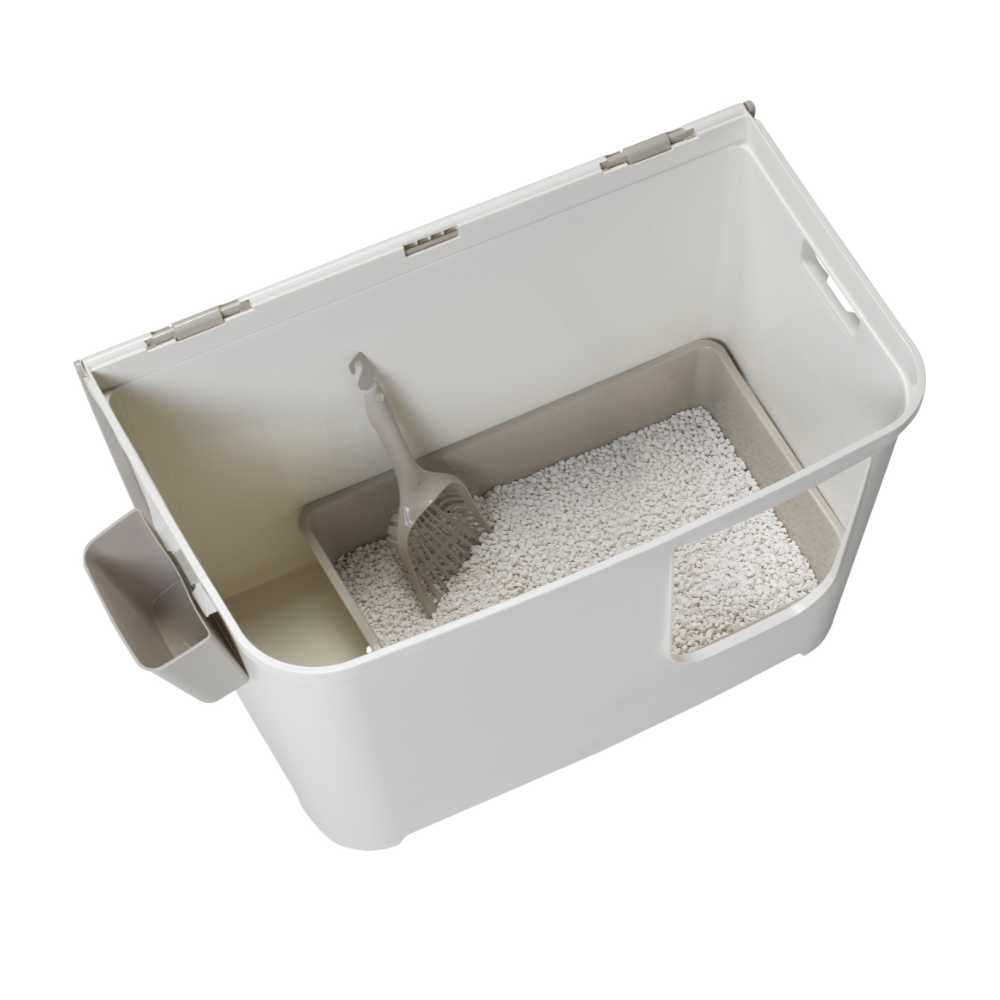 Moderna Casetta Camelia High Wall Cat Litter Box, Soft White