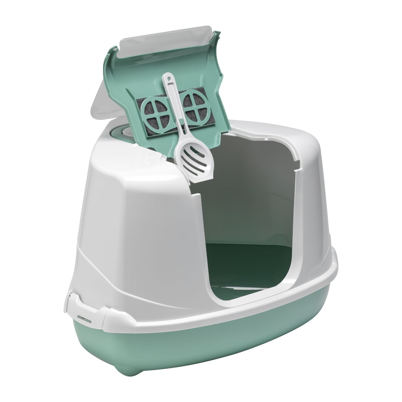 Moderna Flip Cat Corner Enclosed Cat Litter Box