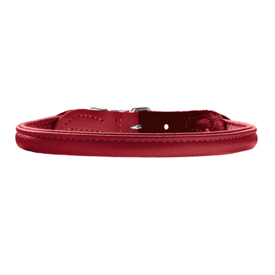 Hunter Rolled Elk Leather Dog Collar, Red Chili Size 50