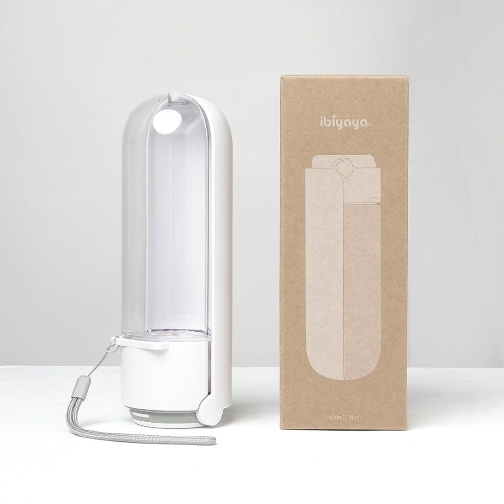 Ibiyaya PupOasis Fold & Go Dog Water Bottle, White